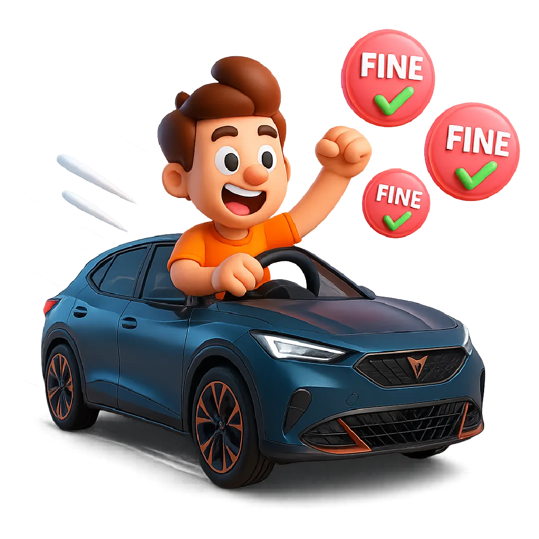 ilustración de Cupra asumiendo multas de tráfico para autos eléctricos