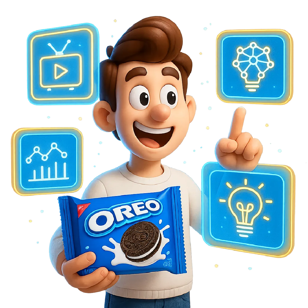 Ilustración de publicidad de TV con IA y personalización de anuncios