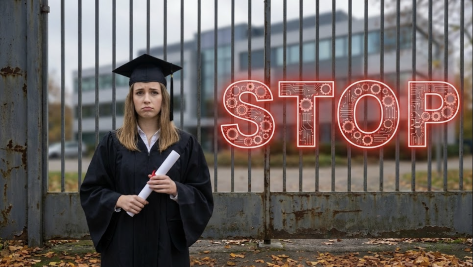 Un freno para los recién egresados. Imagen: IA.