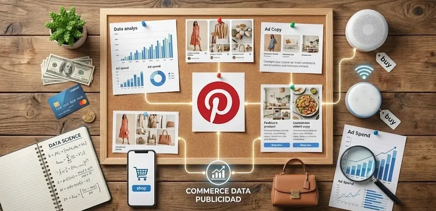 ¿Por qué Pinterest? Datos, comercio y publicidad en el centro. Imagen: IA.