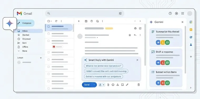 Qué ofrece Gmail con Gemini: inteligencia aplicada al correo. Imagen: IA.