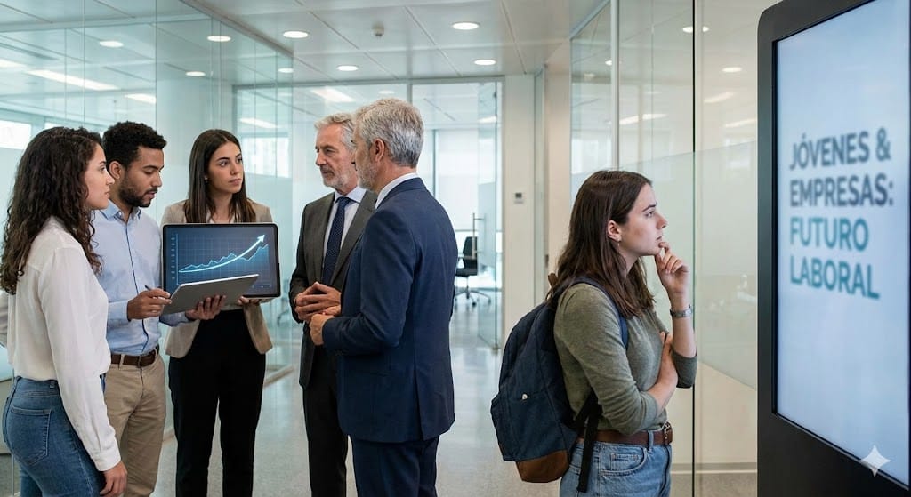 Implicaciones para jóvenes y empresas. Imagen: IA.