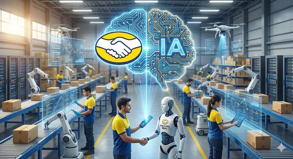 MercadoLibre e IA. Imagen: IA.