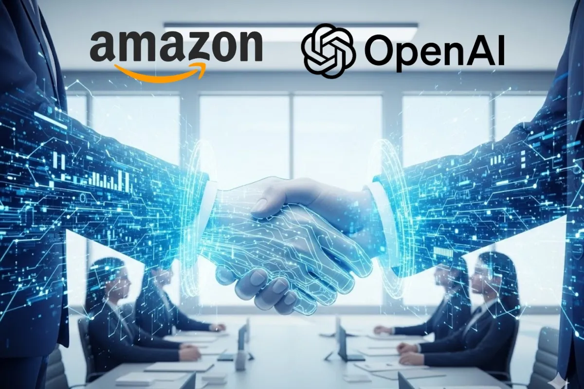 OpenAI y Amazon Web Services firman acuerdo de $38,000 millones para infraestructura de IA en la nube. Imagen: IA.