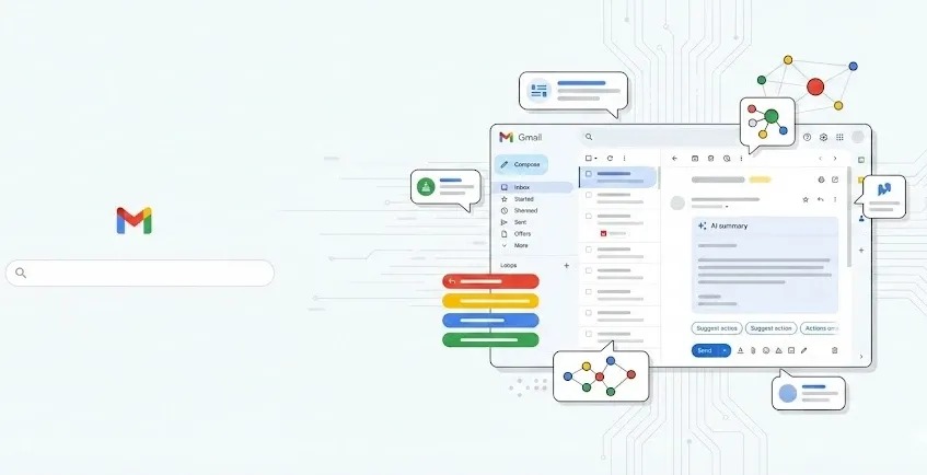 Gmail con Gemini vs Outlook y otras soluciones: la nueva guerra de la IA en el correo electrónico. Imagen: IA.