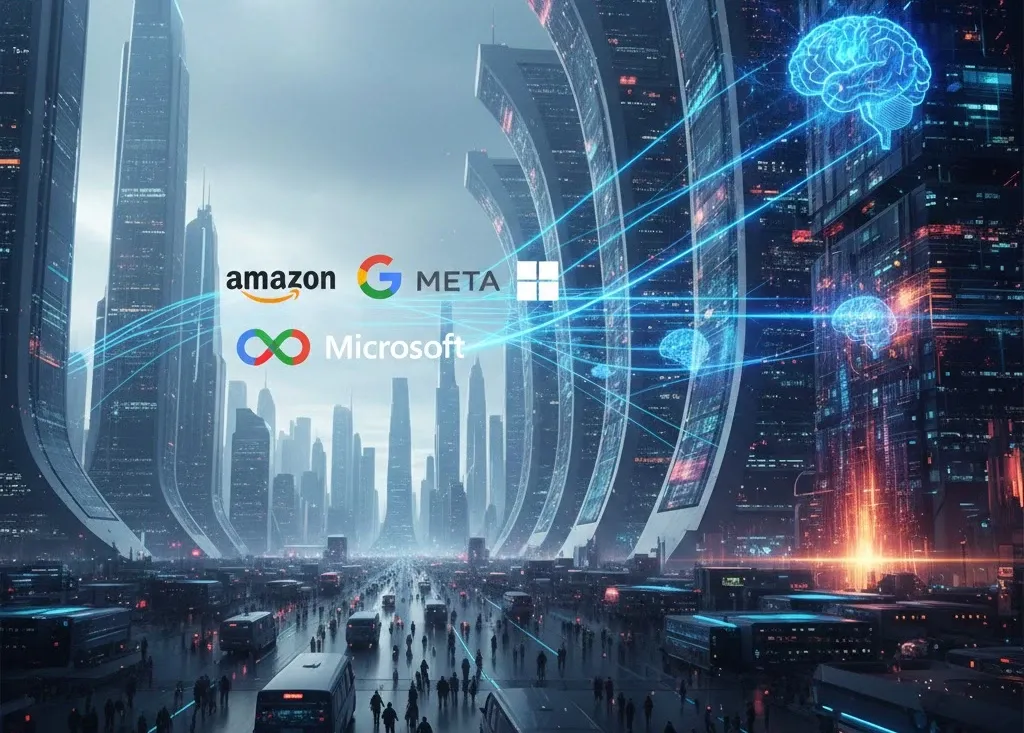 Amazon, Google, Meta y Microsoft están gastando miles de millones en IA: esto es lo que realmente buscan. Imagen: IA.