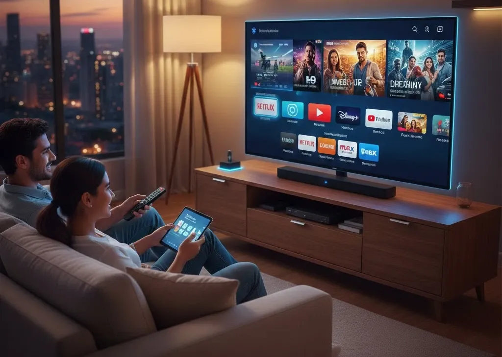 Connected TV en Latinoamérica: por qué el verdadero crecimiento no vendrá del video, sino del sistema operativo. Imagen: IA.