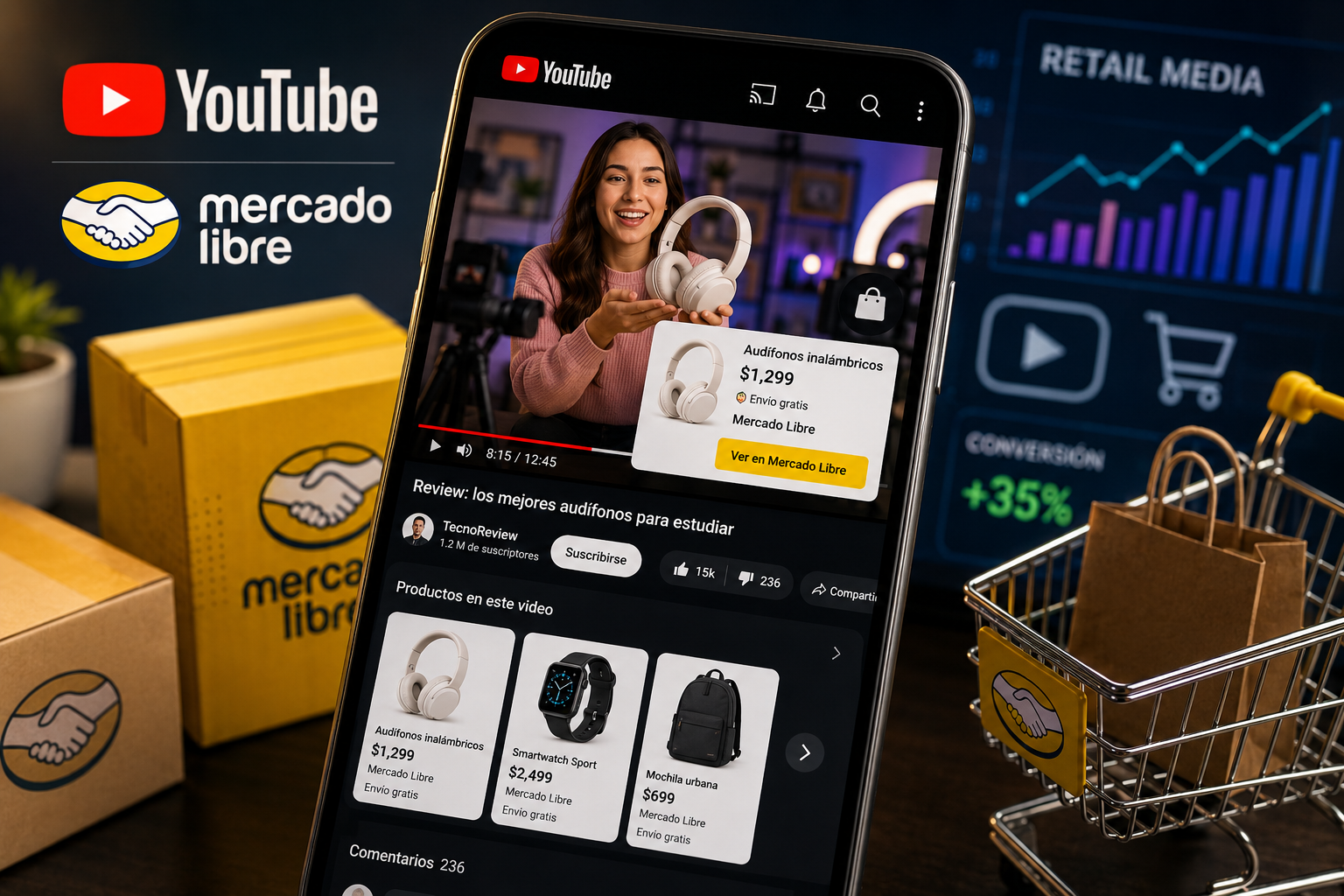 YouTube Shopping llega a México con Mercado Libre y redefine el negocio entre contenido y conversión Imagen destacada de la publicación
