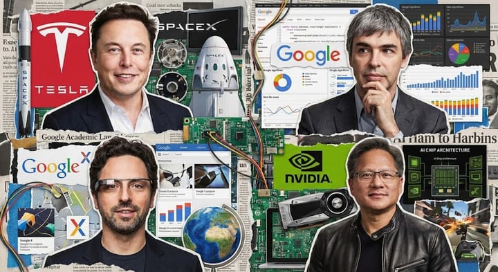 Magnates tecnológicos de EEUU. Imagen: IA.