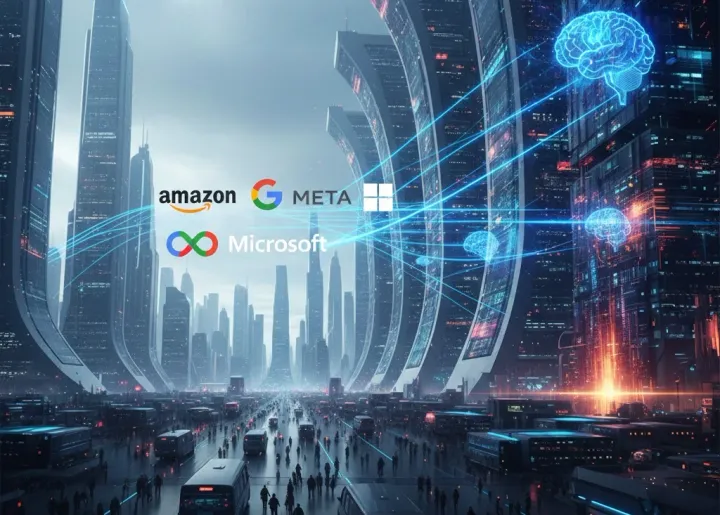 Amazon, Google, Meta y Microsoft están gastando miles de millones en IA: esto es lo que realmente buscan. Imagen: IA.