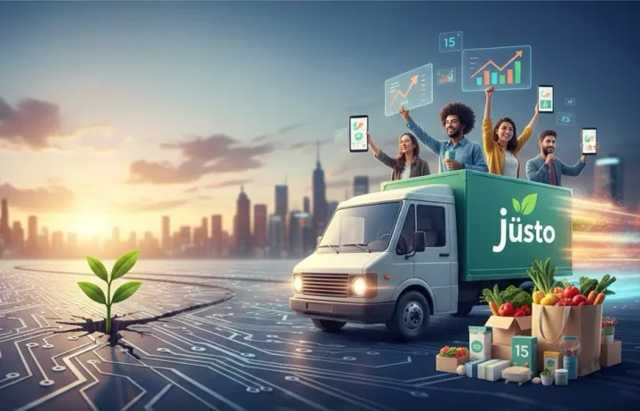Jüsto resurge en 15 días: lecciones del relanzamiento que sacudió al e-commerce. Imagen: IA.