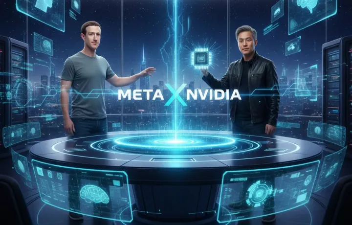 Meta y Nvida renuevan votos y aseguran su futuro en la inteligencia artificial. Imagen: IA.