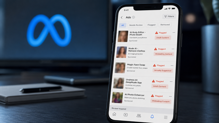 El punto ciego de Meta: Facebook e Instagram difundieron 7,600 anuncios "nudify", según informe